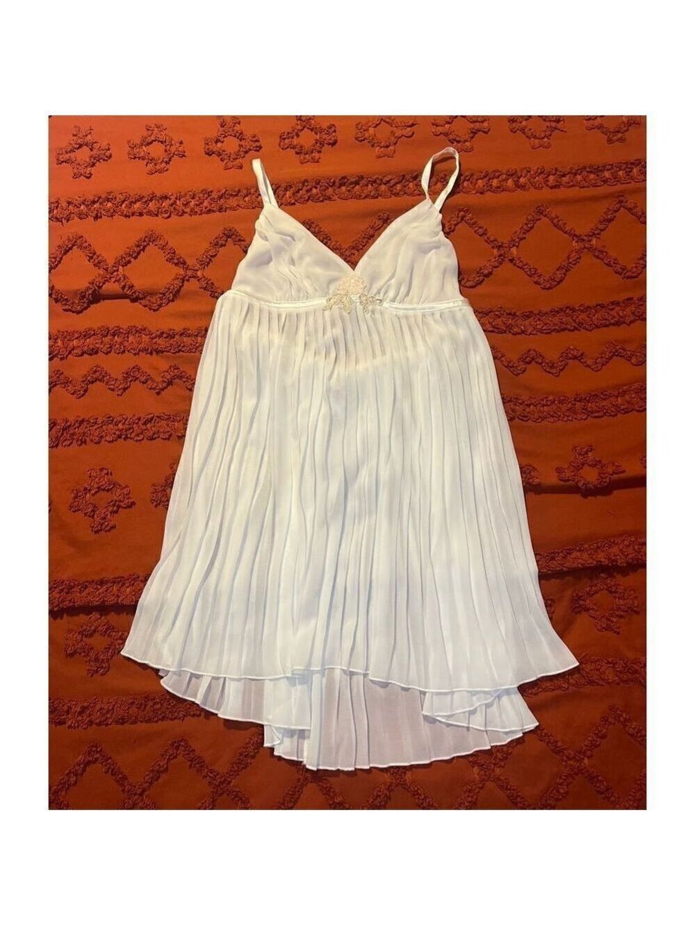 White mini spaghetti straps, panty, brand, new with tags, sexy Teddy nightie. Sz - Picture 16 of 16